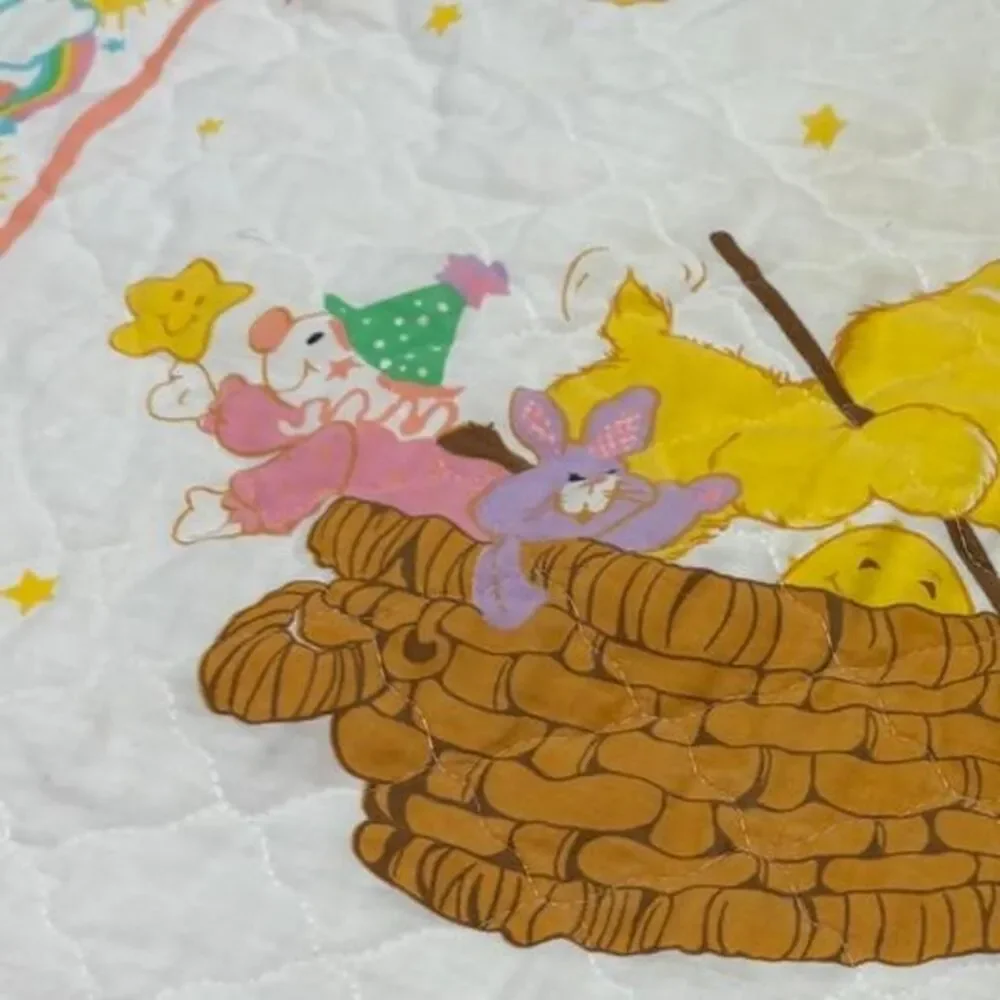 Vintage Care Bear Baby Pastel Kids Y2K Character Quilt